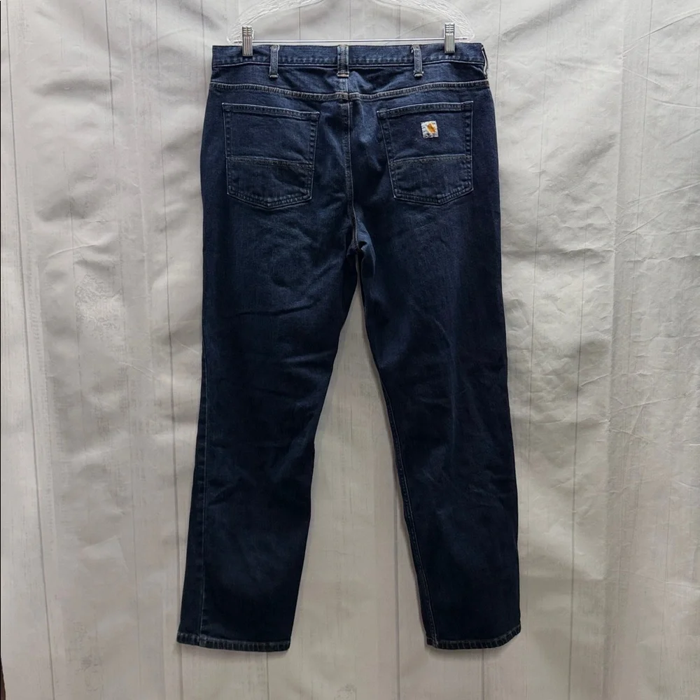 Carhartt Women’s Dark Blue Denim Rugged Flex Loose Fit Jeans Size 18